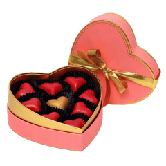 Pink heart box of 9 Belgian pralines 135g 5407008478025 The Belgian Chocolate Makers