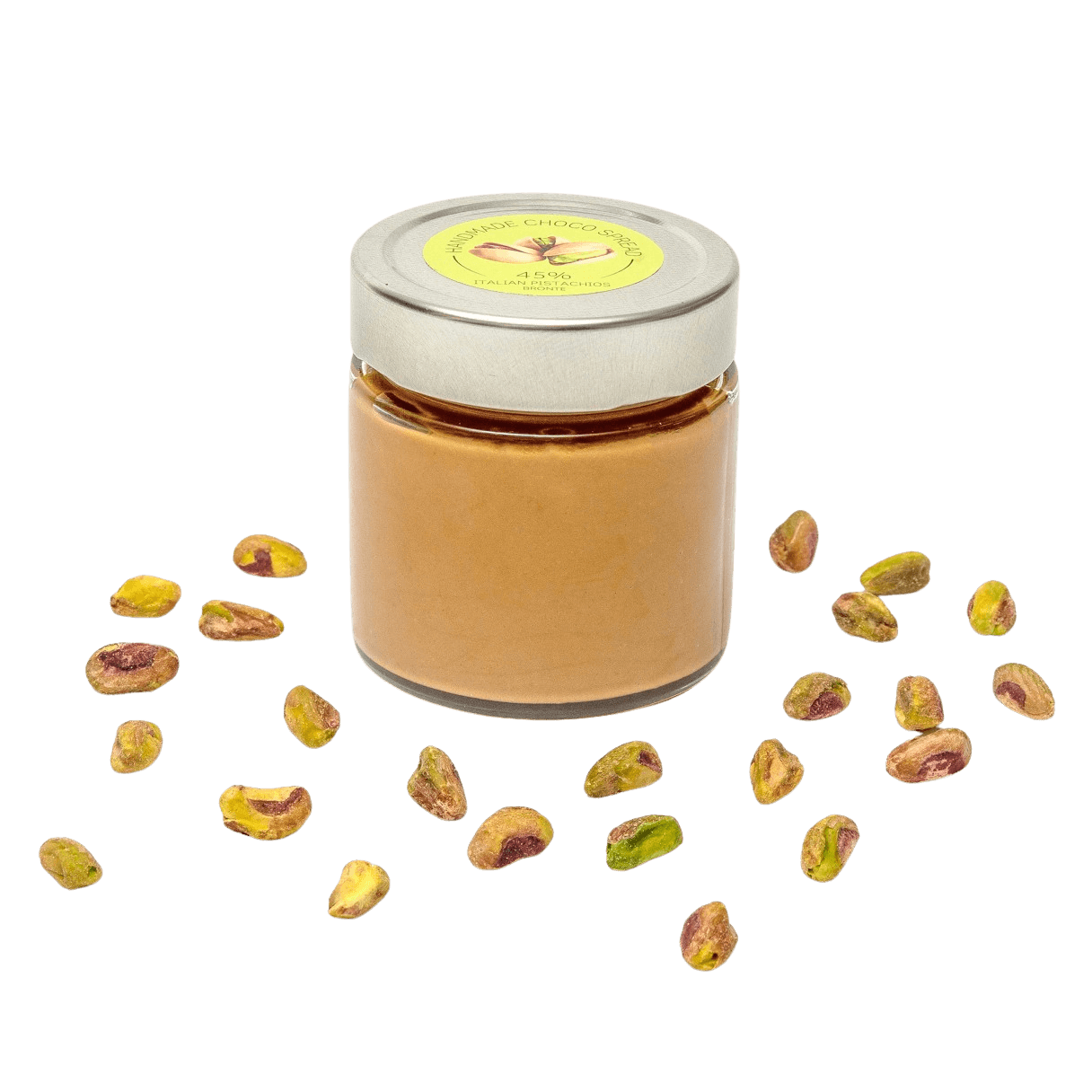 Pistachio spread 250g with 45% Bronte DOP fresh pistachios 5407008476373 The Belgian Chocolate Makers
