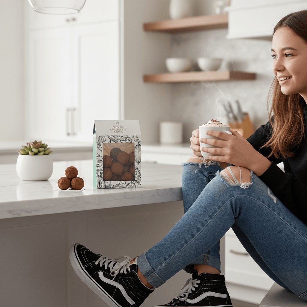 Pouch of Belgian truffles with cacao coating 160g 5407008471040 The Belgian Chocolate Makers