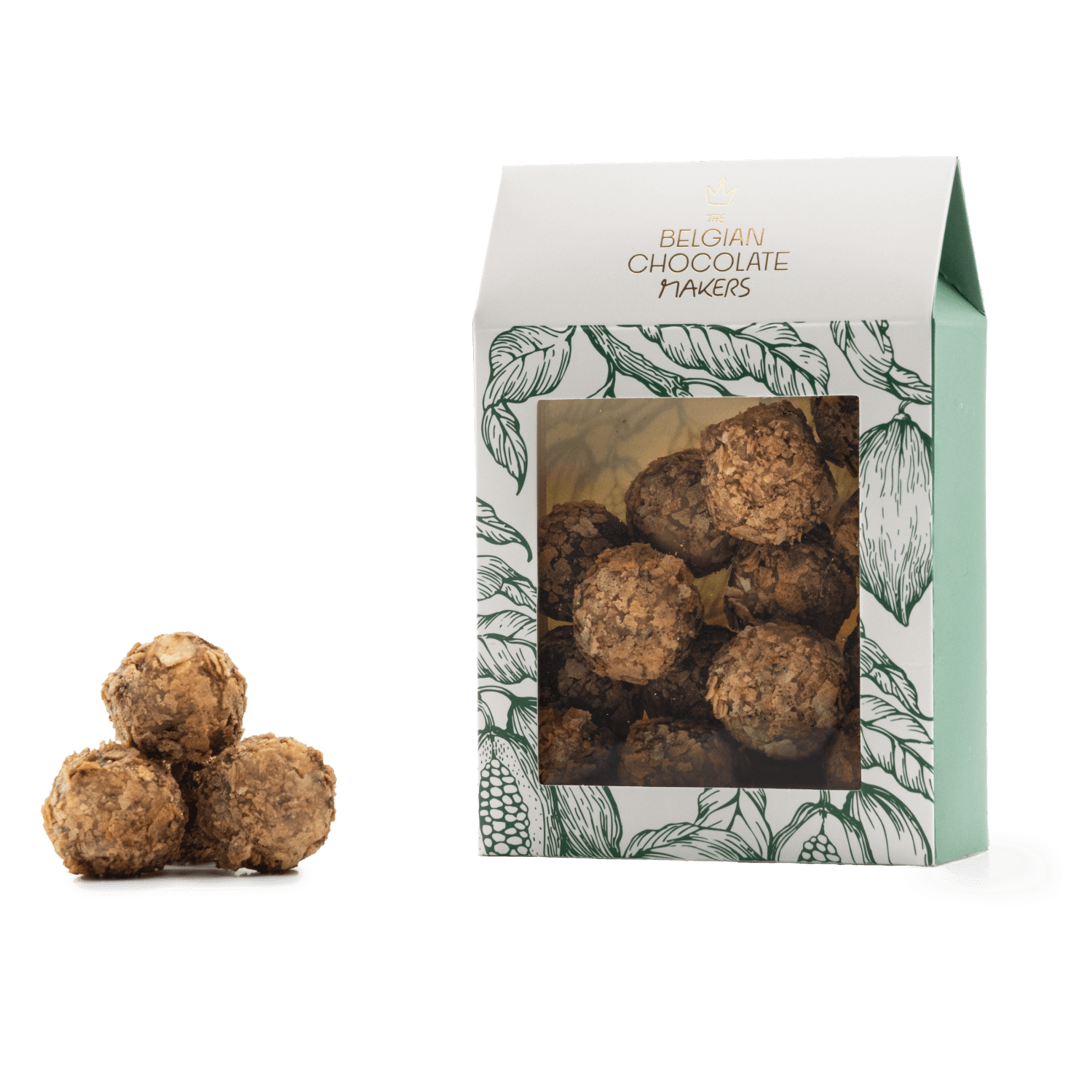 Pouch of Belgian truffles with feuilletine coating 160g 5407008471057 The Belgian Chocolate Makers