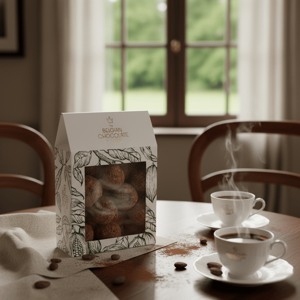 Pouch of Belgian truffles with speculoos coating 160g 5407008471088 The Belgian Chocolate Makers