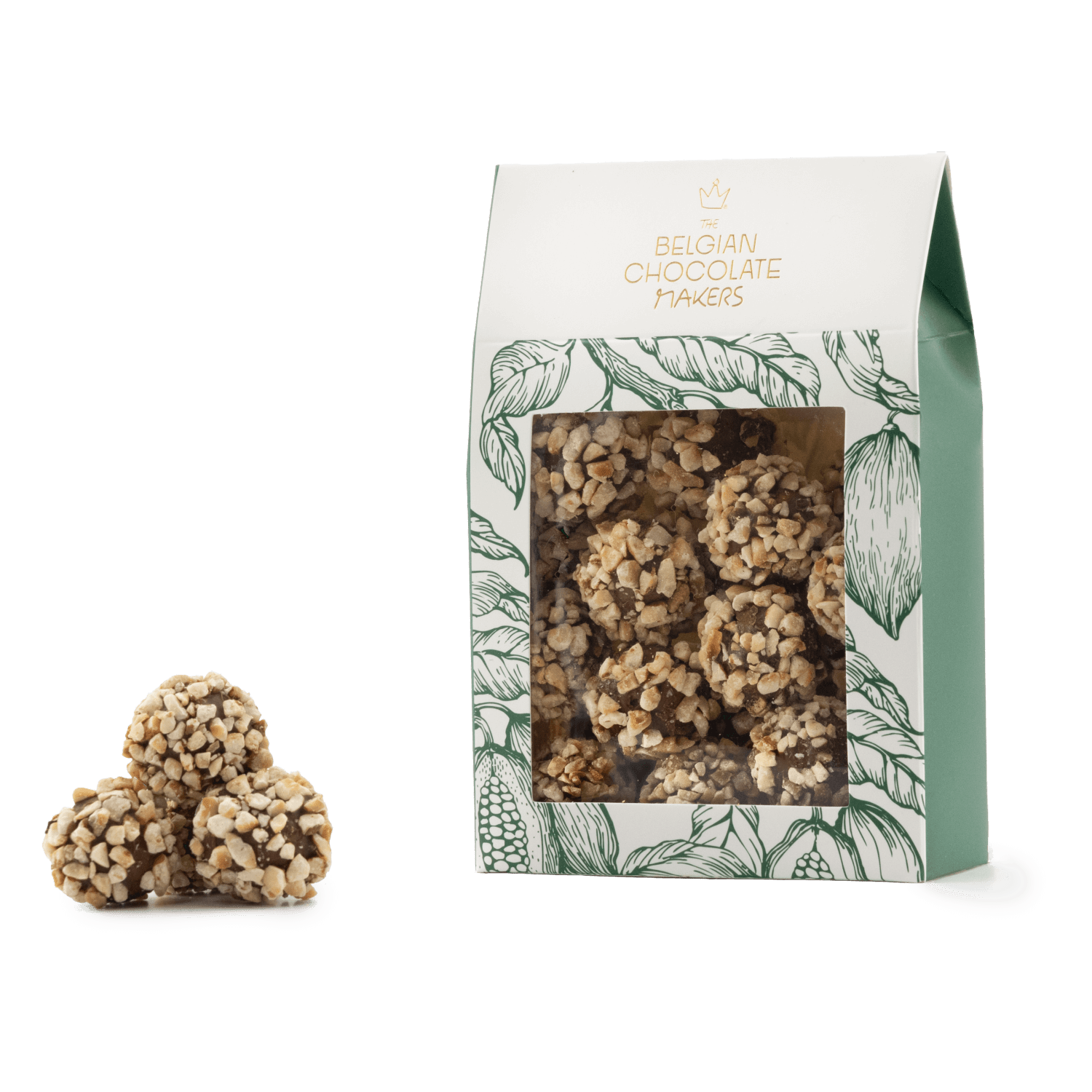 Pouch of clusters hazelnuts 160g 5407008475086 The Belgian Chocolate Makers