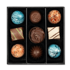 Prestige box of 9 chocolate pralines 135g 5407008479275 The Belgian Chocolate Makers