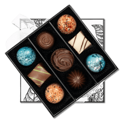 Prestige box of 9 chocolate pralines 135g 5407008479275 The Belgian Chocolate Makers