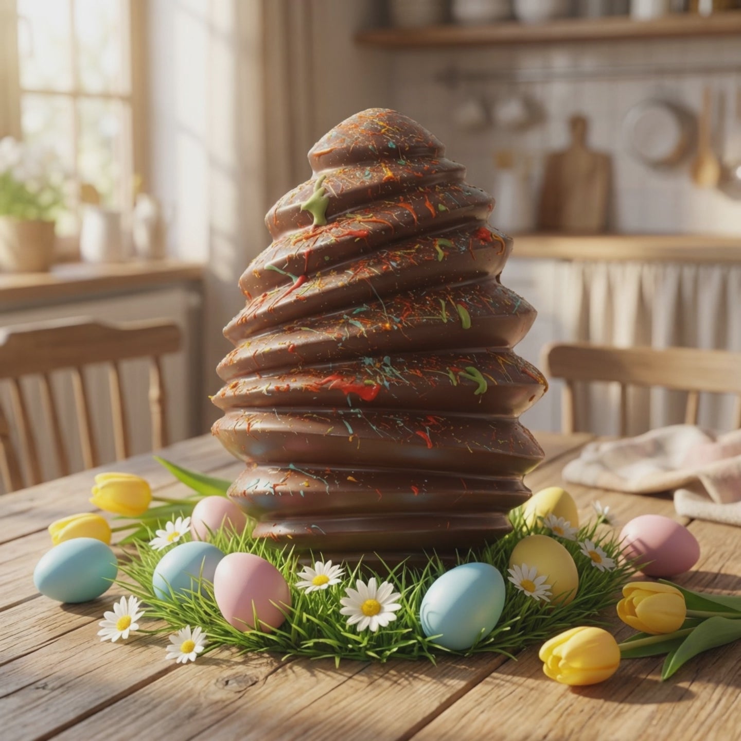 Œuf pagode avec 8 petits œufs (lait) 400 Grs