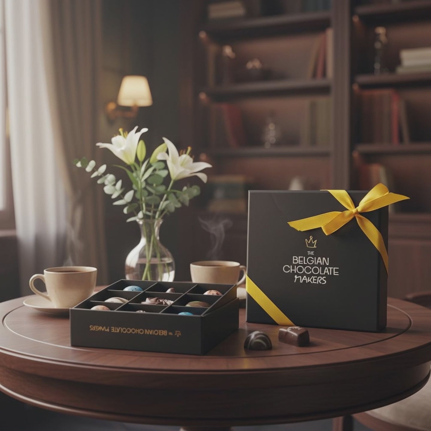 Black temptation box of 9 chocolate pralines 135g