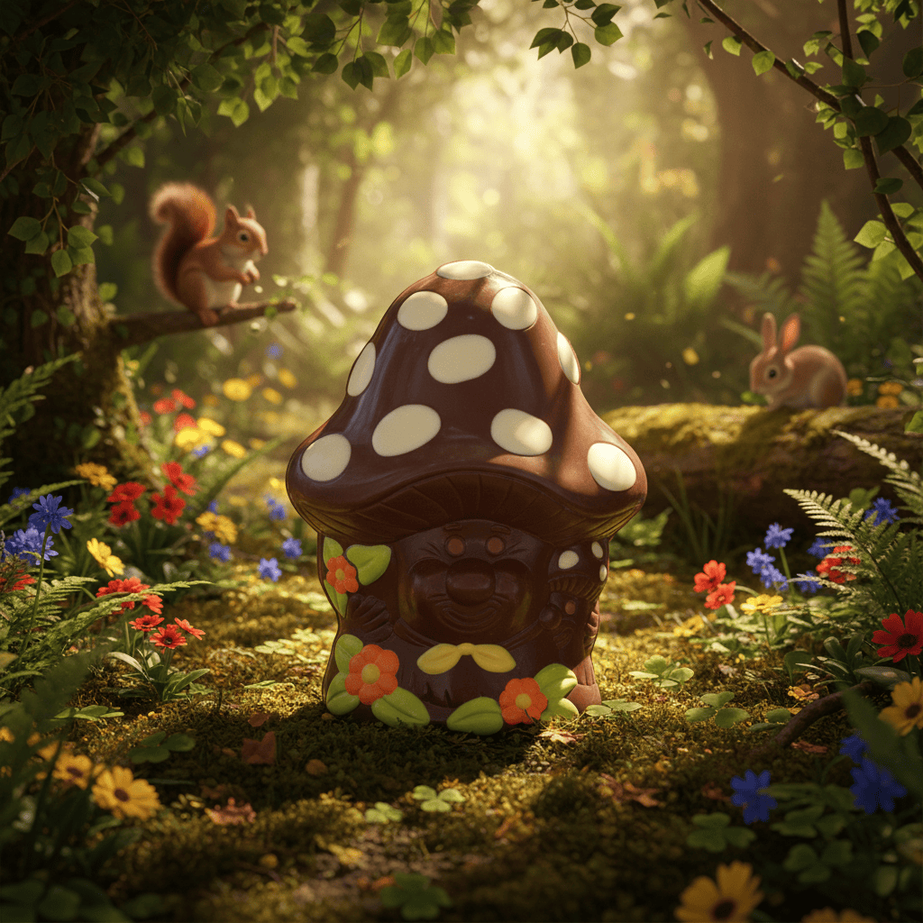 Smiling dark chocolate mushroom 160g - The Belgian Chocolate Makers