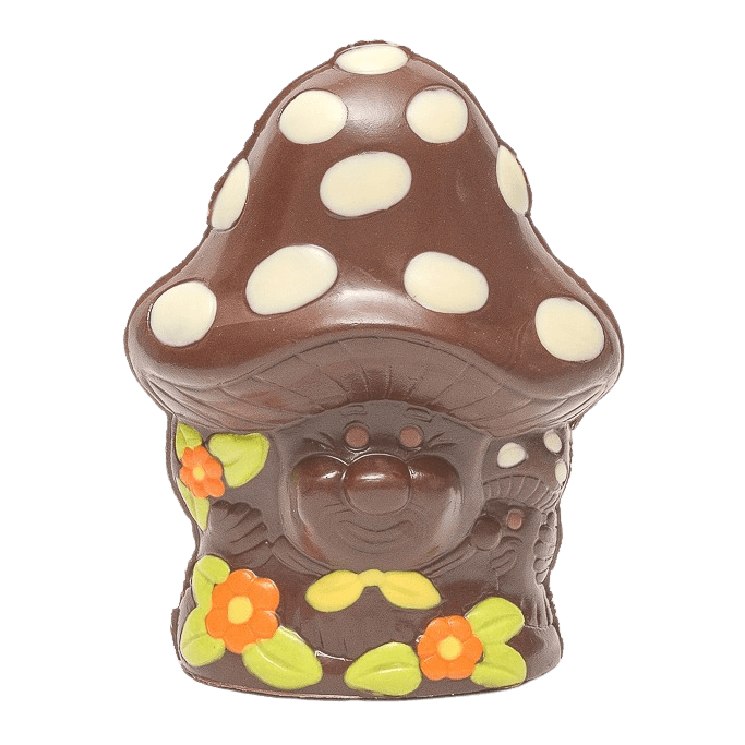 Smiling dark chocolate mushroom 160g 5407008476137 The Belgian Chocolate Makers