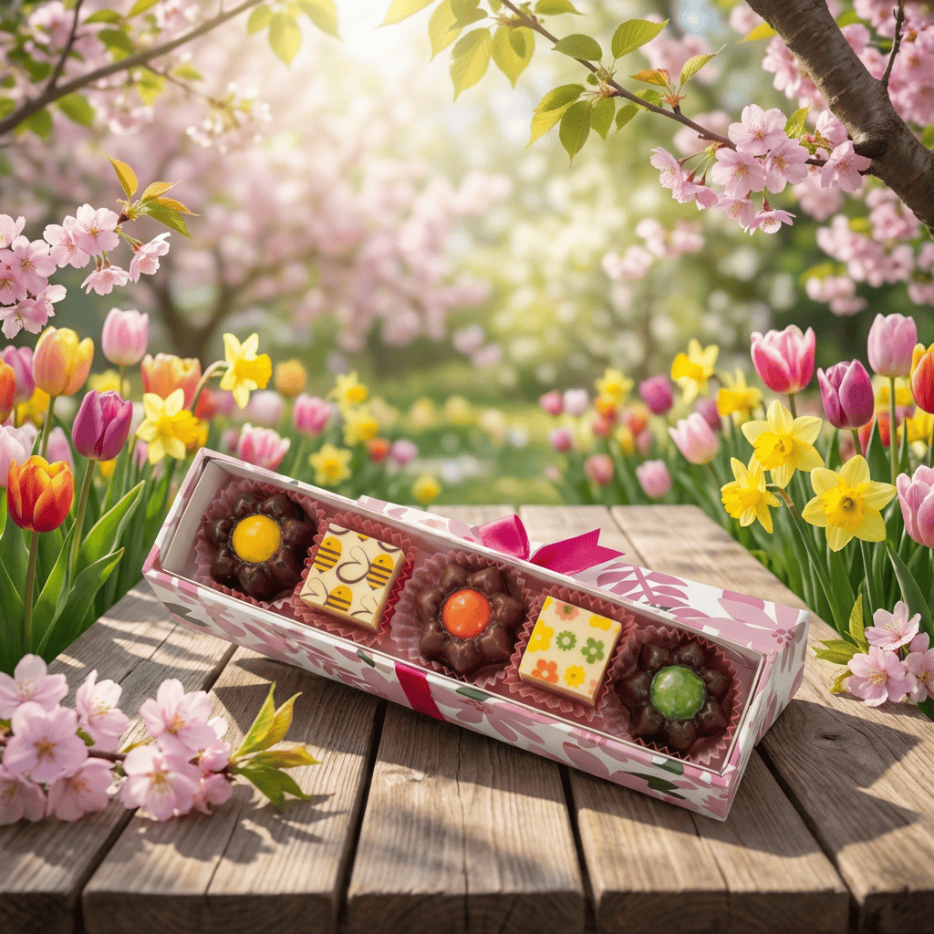 Spring box of 5 pralines 75g 5407008478322 The Belgian Chocolate Makers