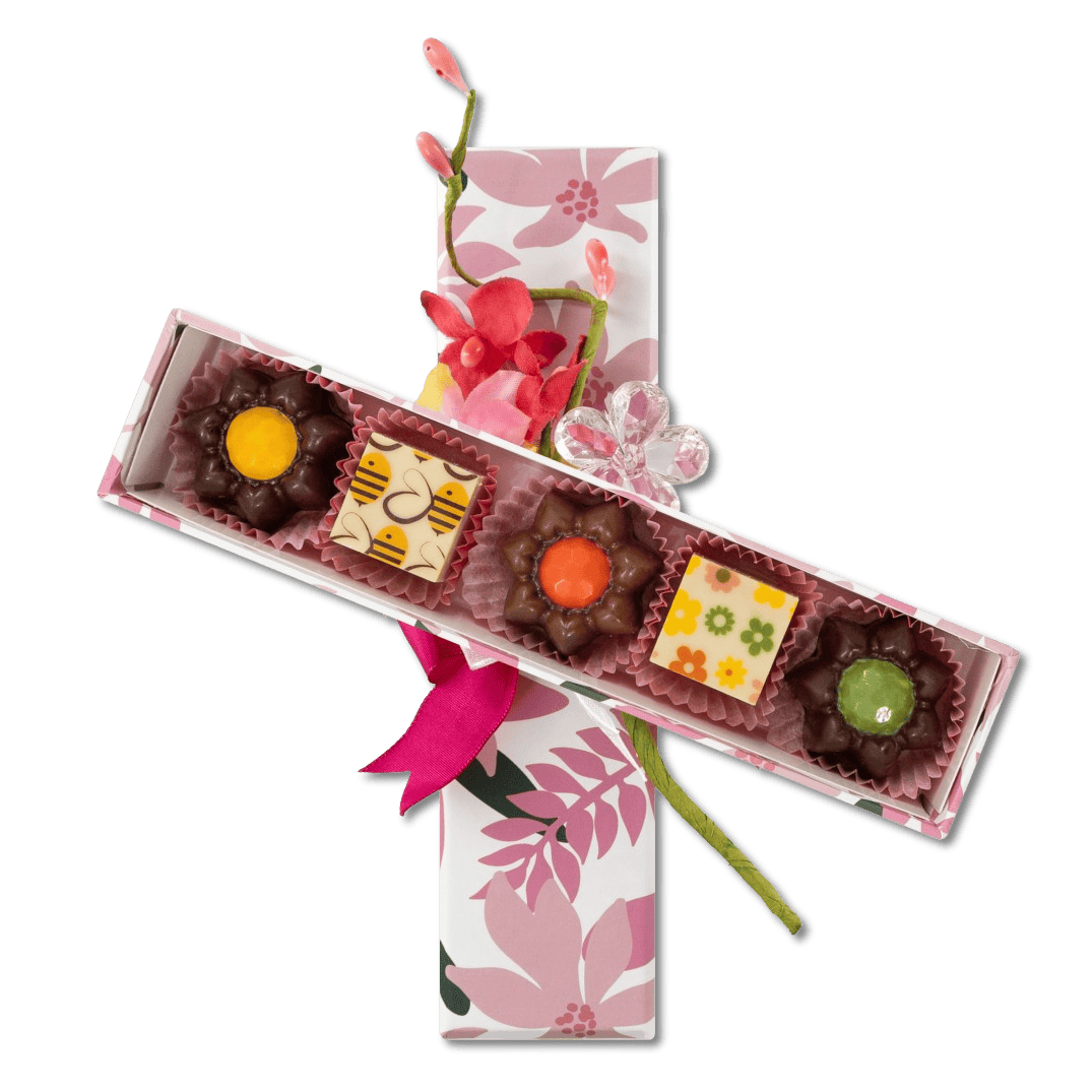 Spring box of 5 pralines 75g 5407008478322 The Belgian Chocolate Makers