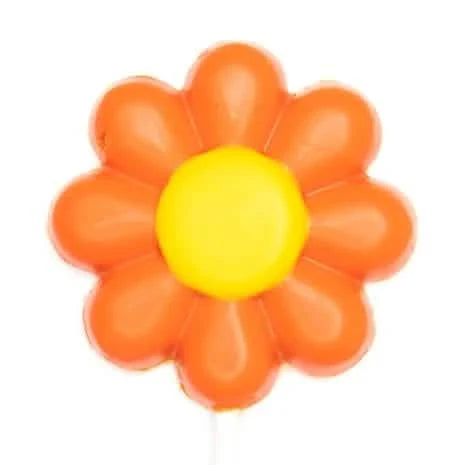 Chocolate lollipop orange flower - The Belgian Chocolate Makers