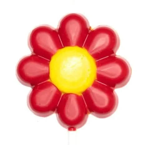 Chocolate lollipop red flower - The Belgian Chocolate Makers