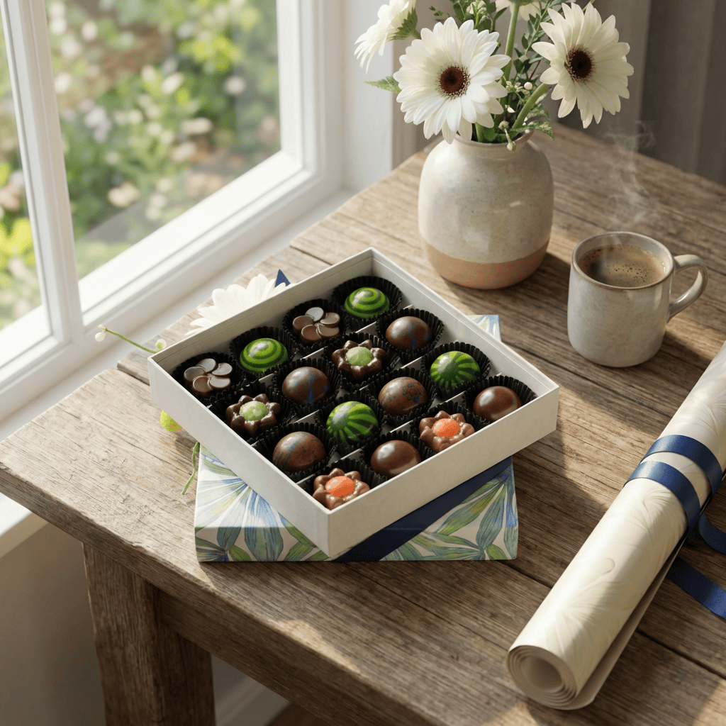 Tropical sea pralines box (mixed) 240g 5407008479749 The Belgian Chocolate Makers