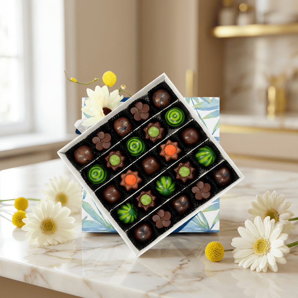 Tropical sea pralines box (mixed) 375g 5407008479756 The Belgian Chocolate Makers