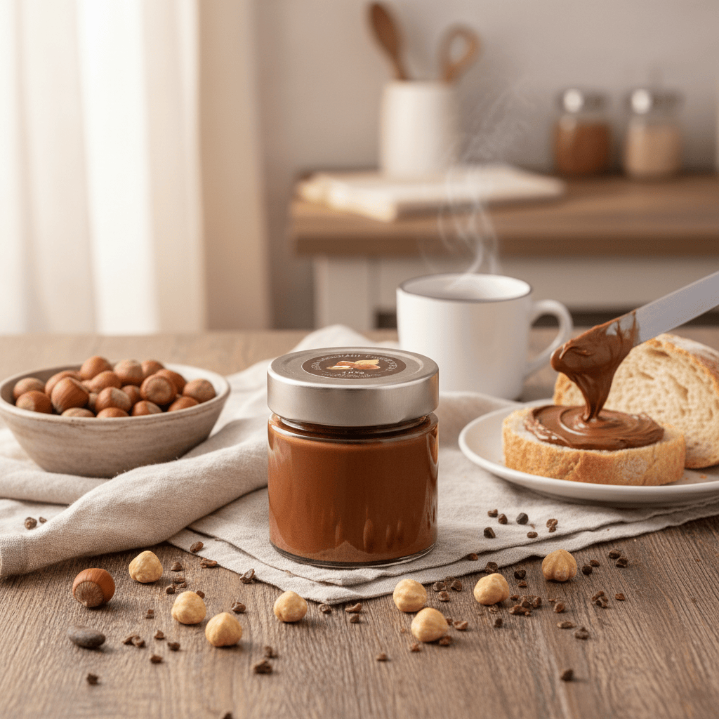 Vegan chocolate spread 250g with 50% Italian Piedmont hazelnuts 5407008476175 The Belgian Chocolate Makers