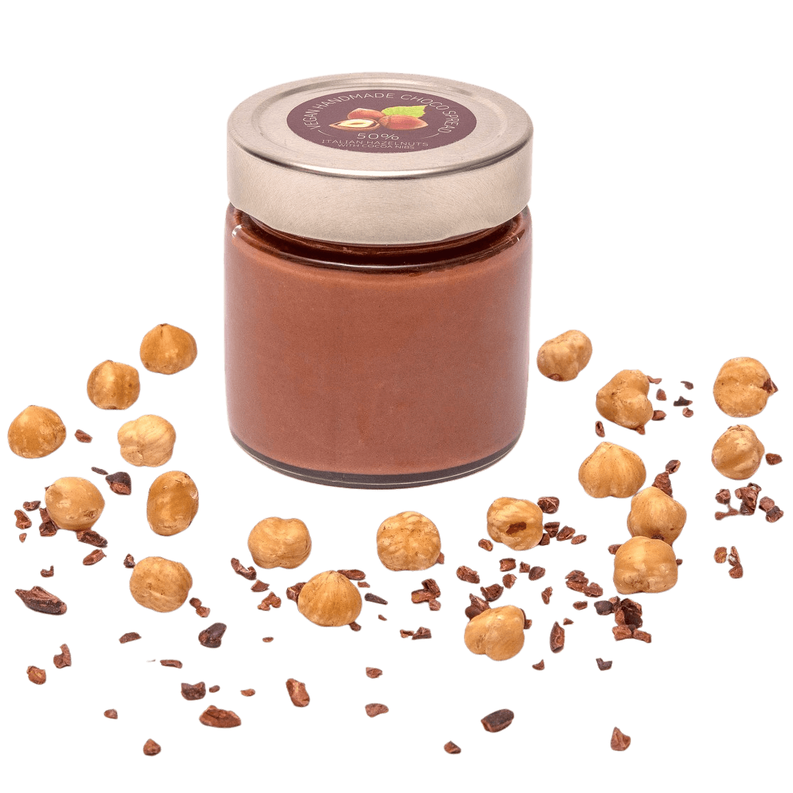 Vegan chocolate spread 250g with 50% Italian Piedmont hazelnuts 5407008476175 The Belgian Chocolate Makers