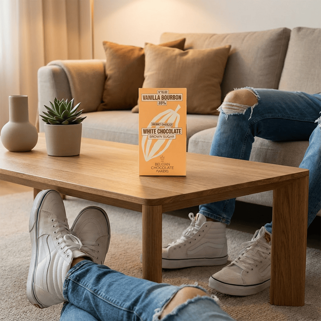 White chocolate bar vanilla Bourbon 35% 5407008470258 The Belgian Chocolate Makers