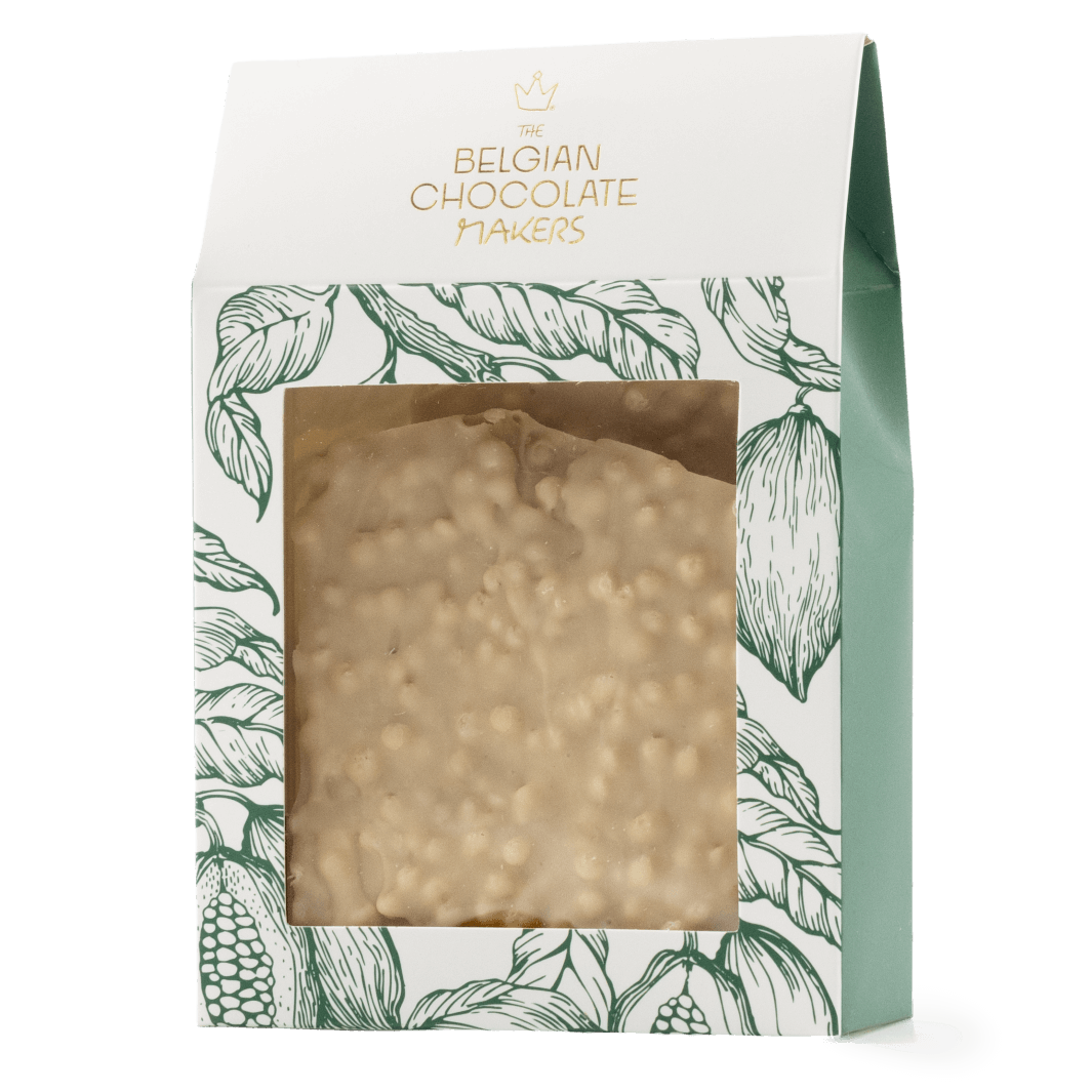 White chocolate broken bars with puffed rice 5407008479190 The Belgian Chocolate Makers