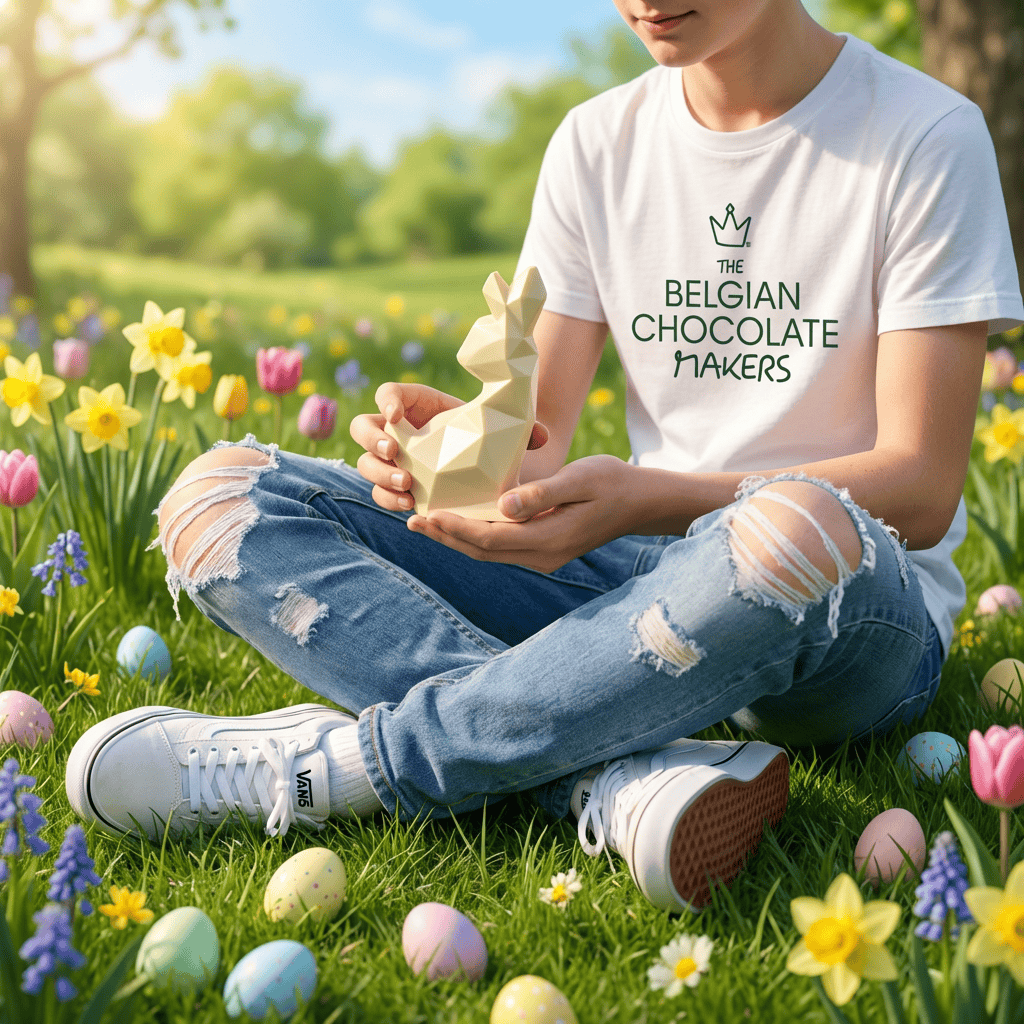 White chocolate diamond bunny 45g 5407008471989 The Belgian Chocolate Makers