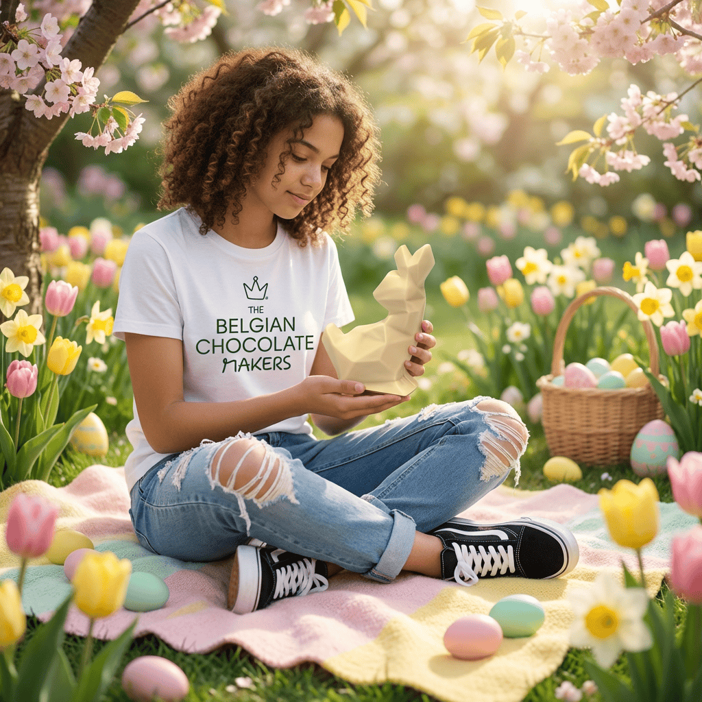 White chocolate diamond bunny 45g 5407008471989 The Belgian Chocolate Makers