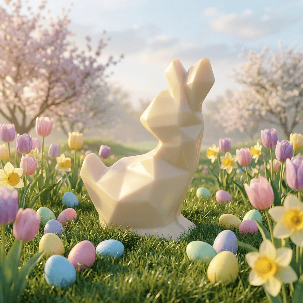 White chocolate diamond bunny 45g 5407008471989 The Belgian Chocolate Makers