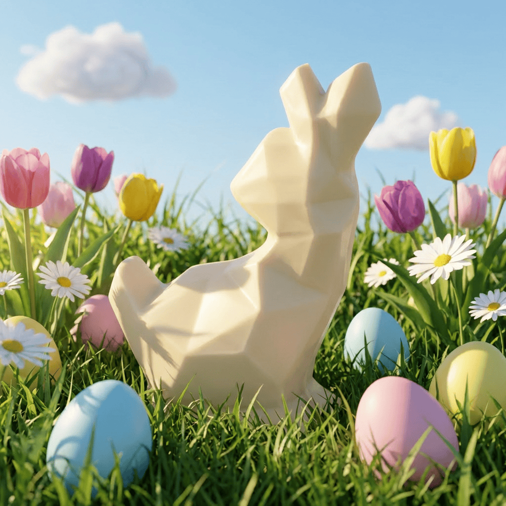 White chocolate diamond bunny 45g 5407008471989 The Belgian Chocolate Makers