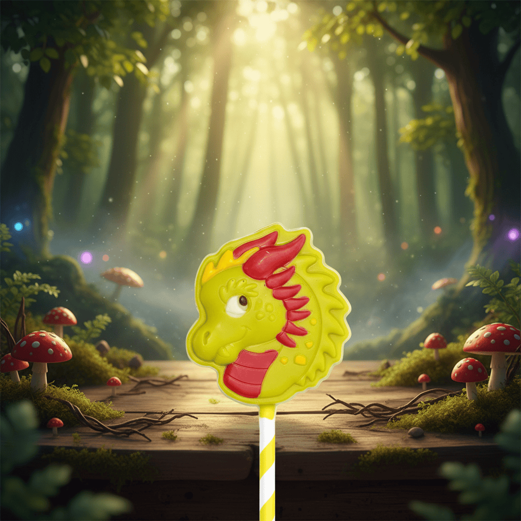 White chocolate dragon lollipop 20g 5407008476816 The Belgian Chocolate Makers