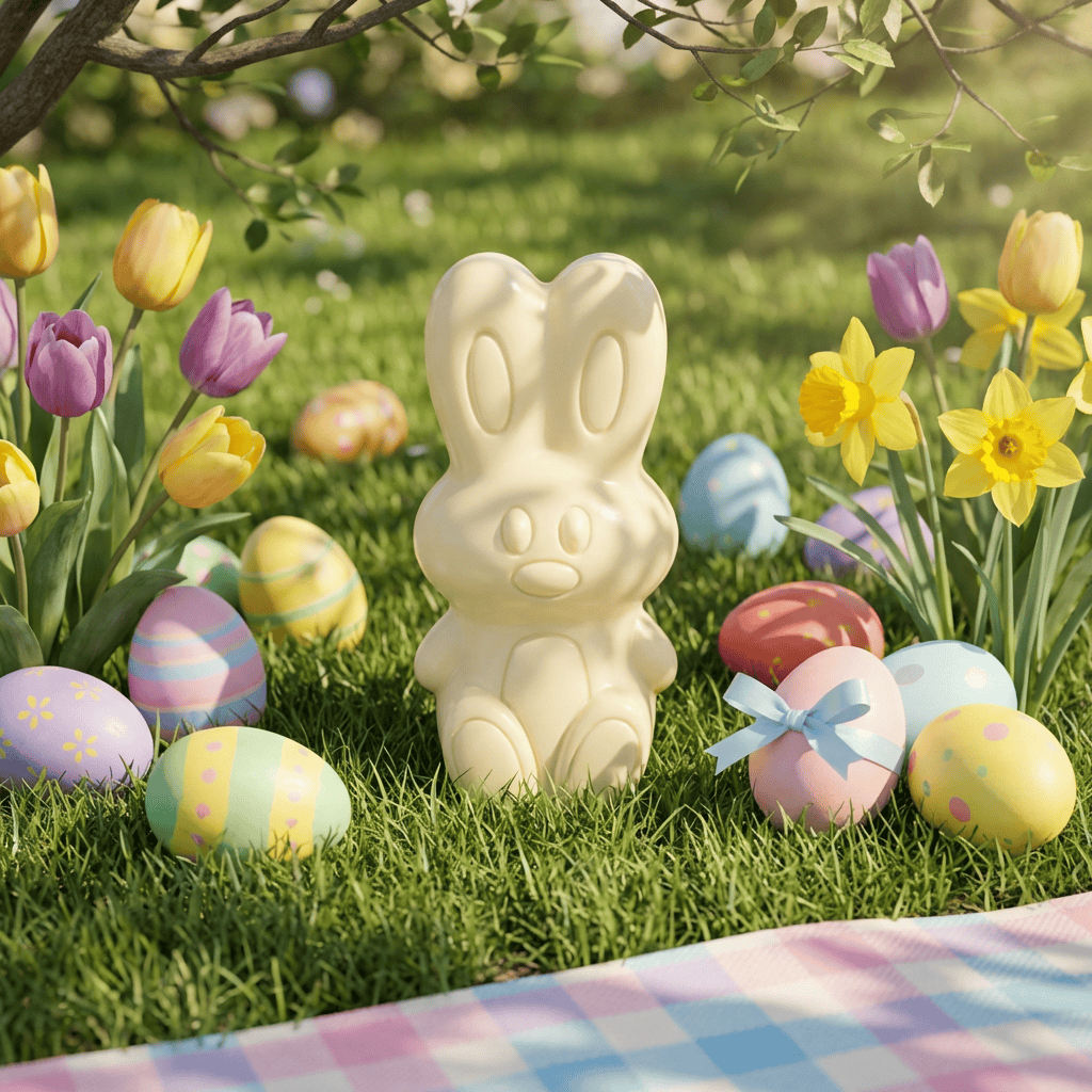 White chocolate Easter bunny 45g 5407008472115 The Belgian Chocolate Makers