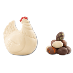 White chocolate Easter hen 120g 5407008472146 The Belgian Chocolate Makers
