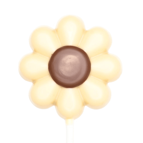 White chocolate flower lollipop 20g 5407008475123 The Belgian Chocolate Makers