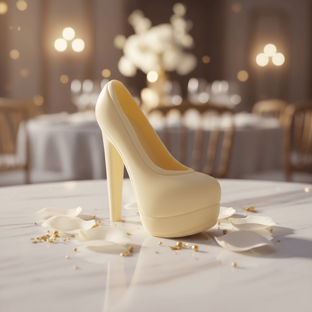 White chocolate high heel 180g 5407008470463 The Belgian Chocolate Makers