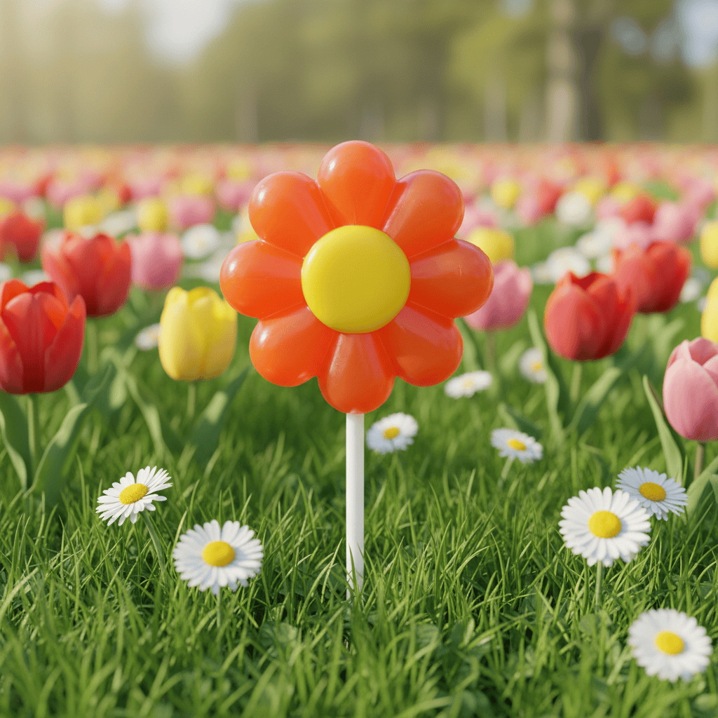 White chocolate orange flower lollipop 20g 5407008475154 The Belgian Chocolate Makers