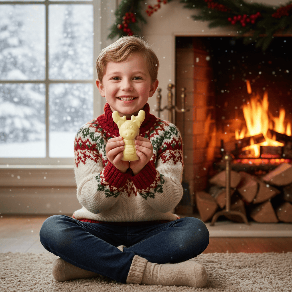 White chocolate reindeer 150g 5407008471255 The Belgian Chocolate Makers