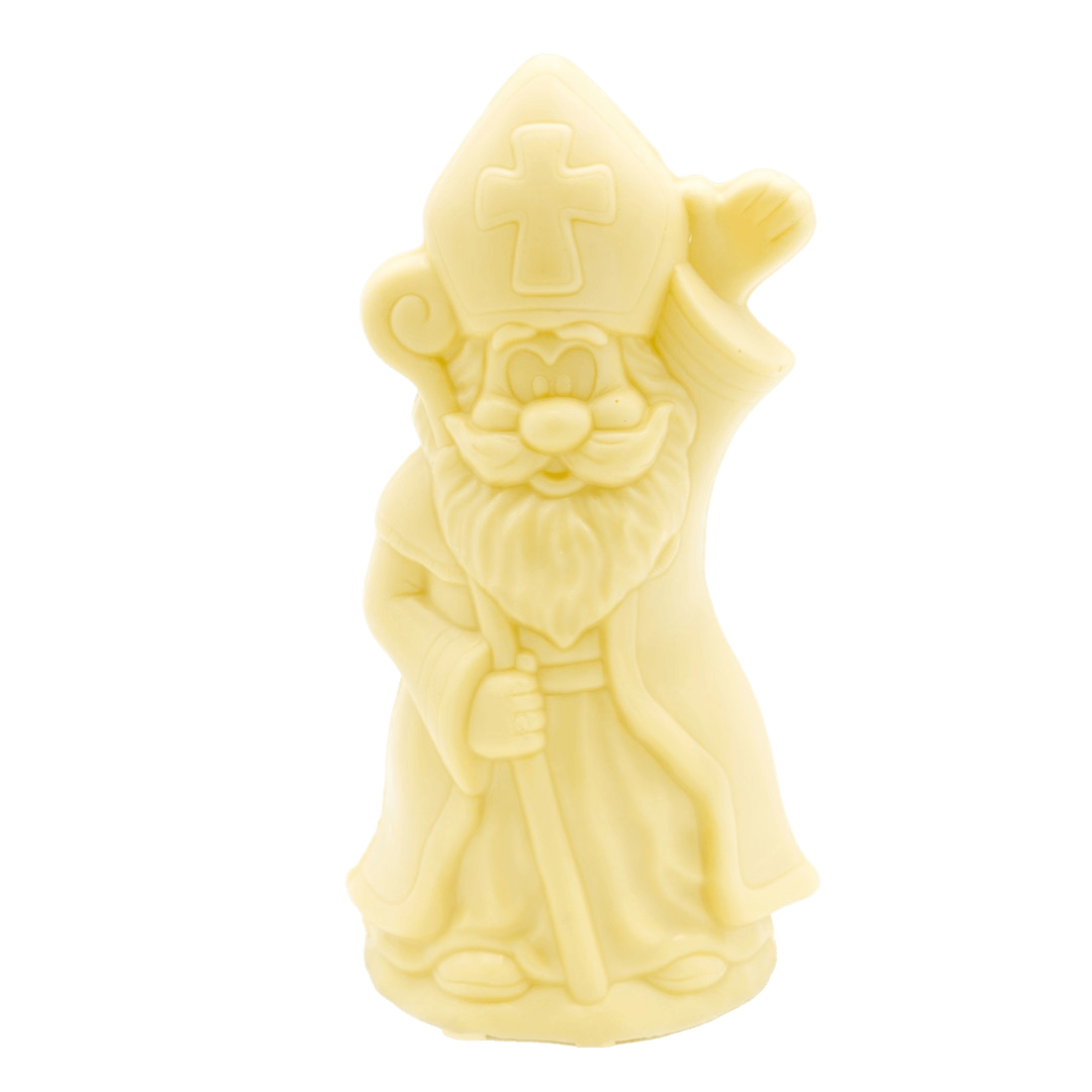 White chocolate Saint Nicholas with sceptre 250g 5407008471378 The Belgian Chocolate Makers