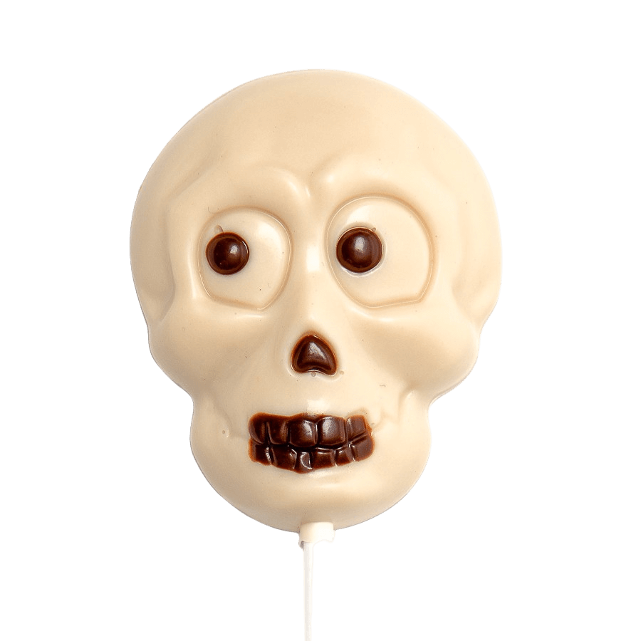 White chocolate skull lollipop 5407008477493 The Belgian Chocolate Makers