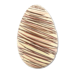 White chocolate stripped Easter egg 200g with mini eggs inside 5407008471675 The Belgian Chocolate Makers